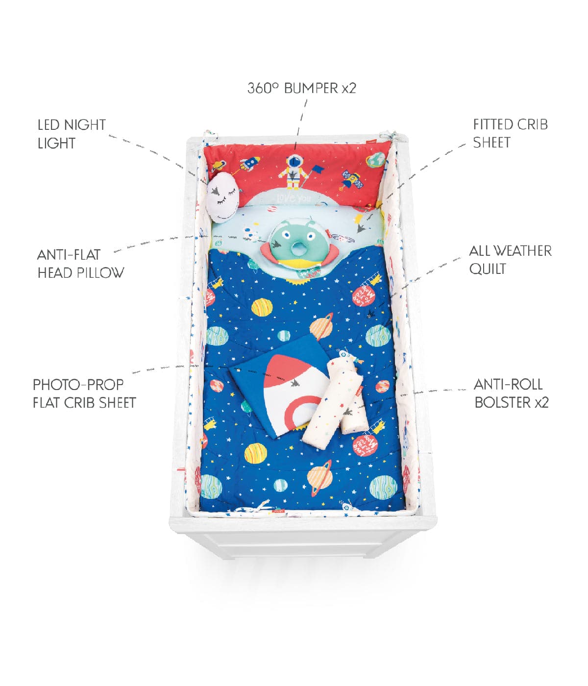 10 Pc Dream Bag Organic Baby Bedding Set