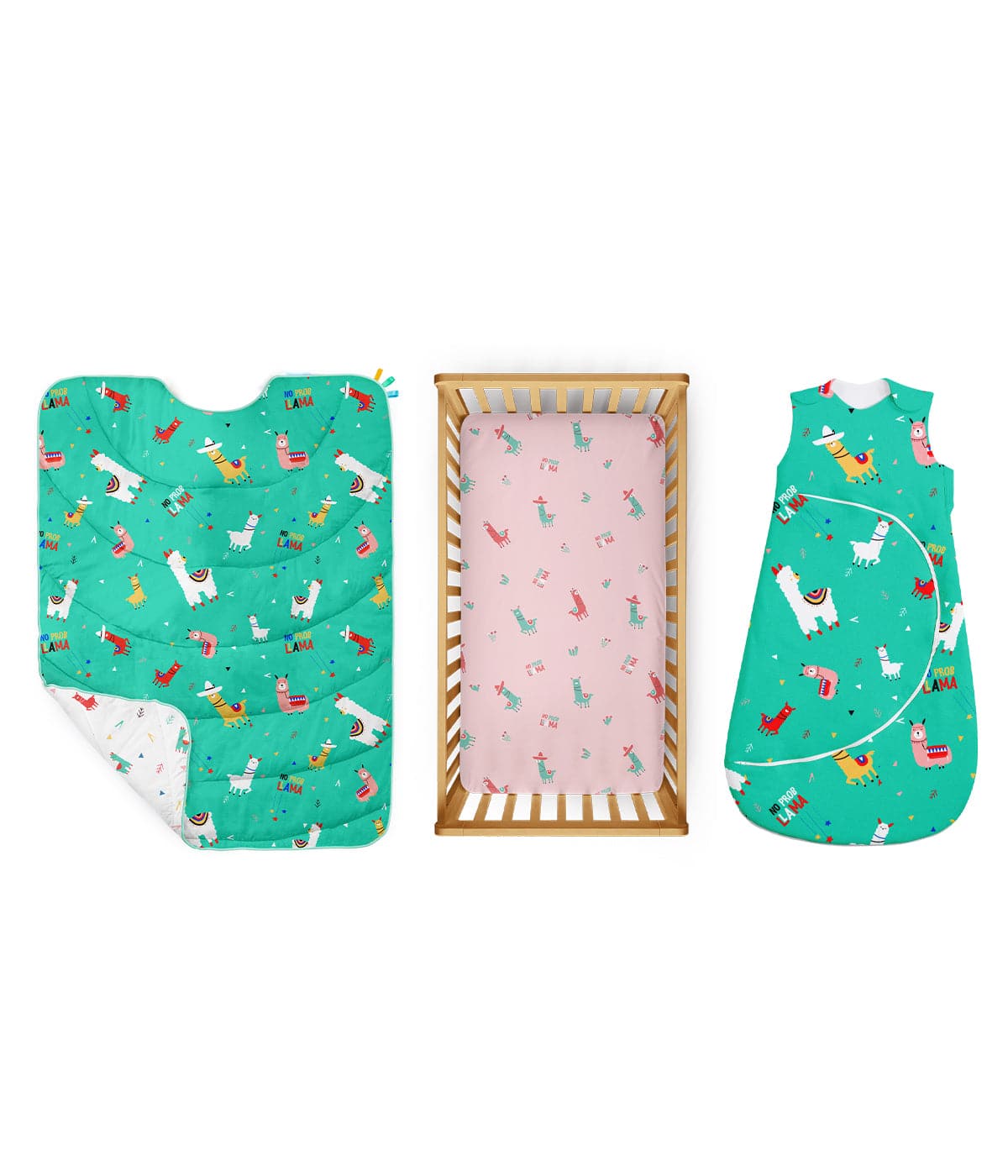 Baby's first bedding set (1 Quilt + 1 Fitted Crib sheet + 1 Sleeping Bag)