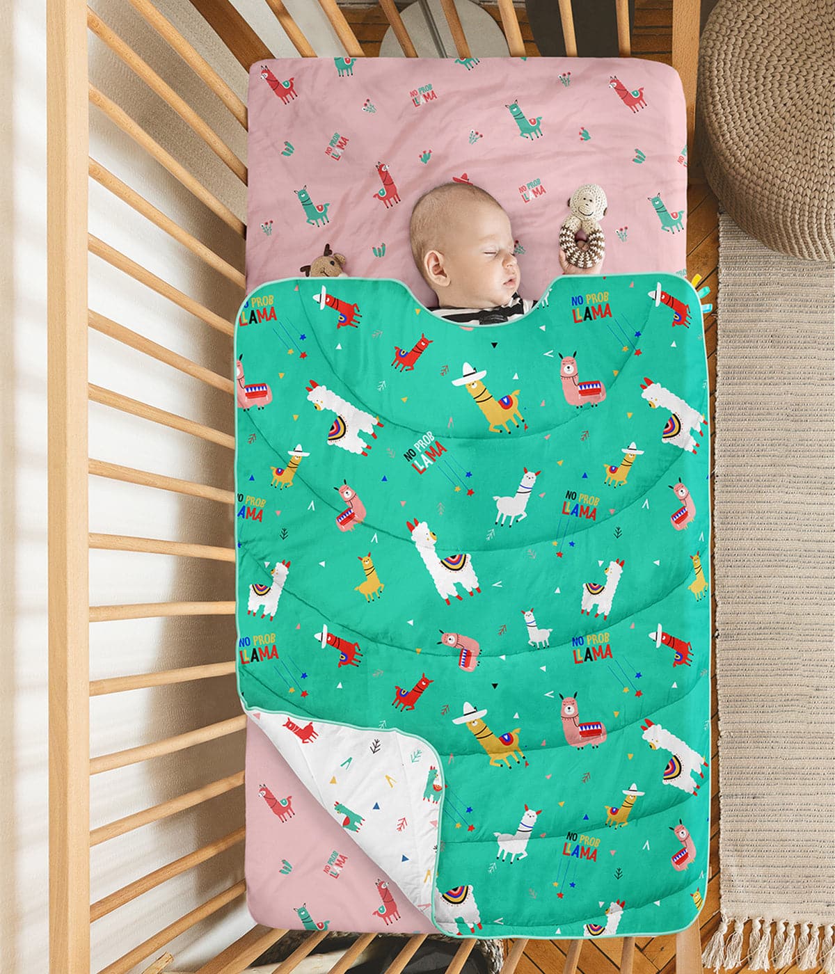 All Weather Quilt + Organic Cotton Flat Crib Sheet Combo