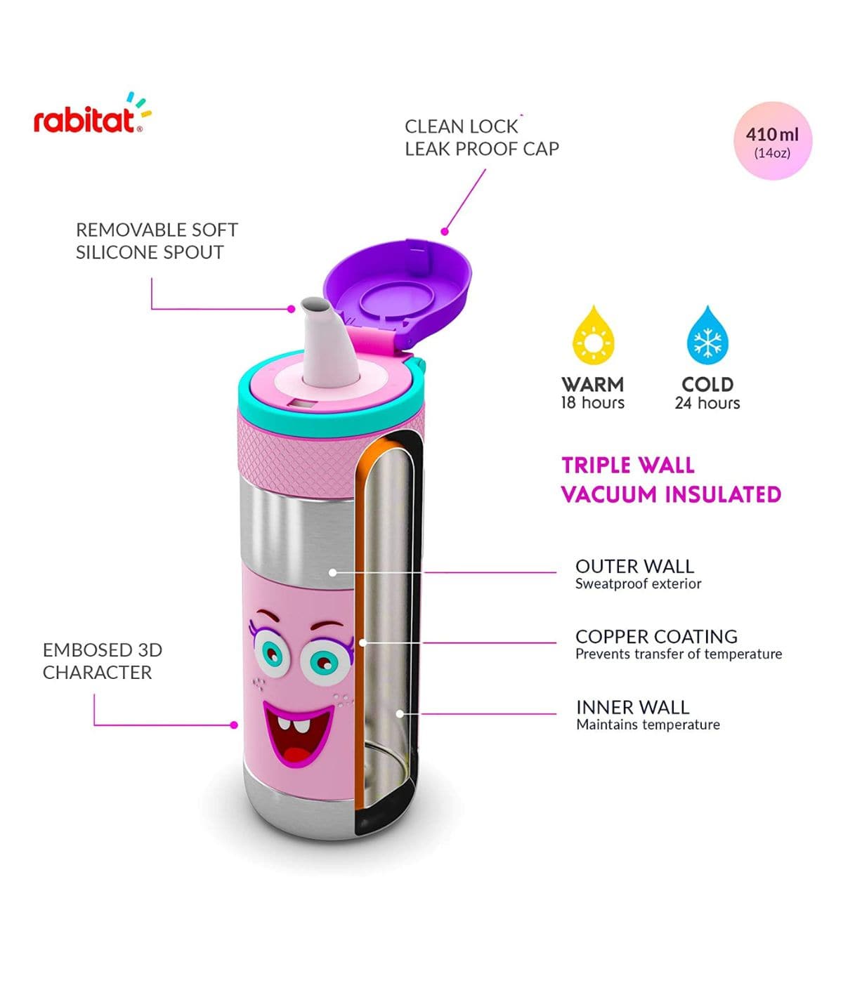 Study Buddy Combo (Smash School Pack + Cleanlock Stainless Steel Bottle)