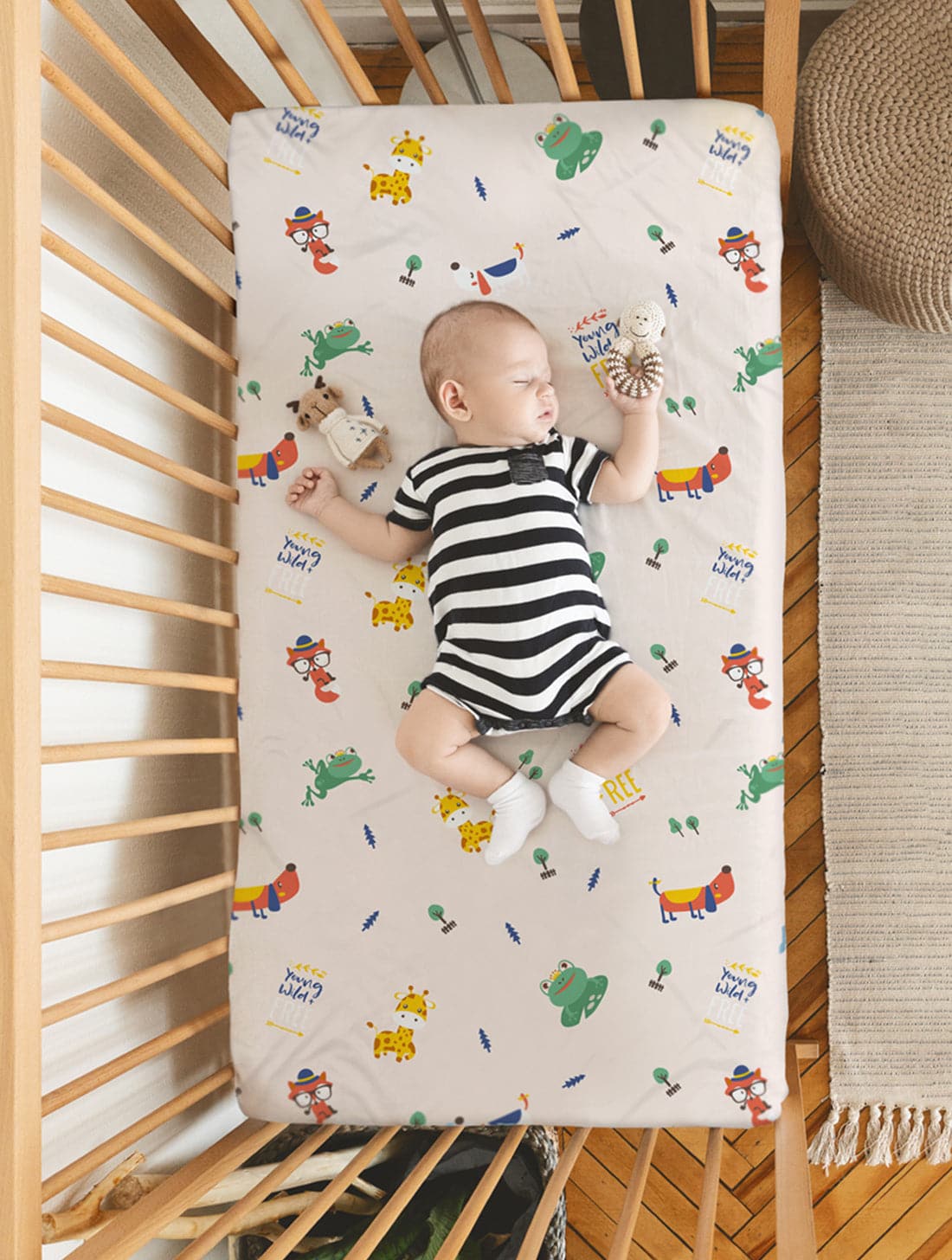 Rabitat 100% organic cotton flat & fitted crib sheets