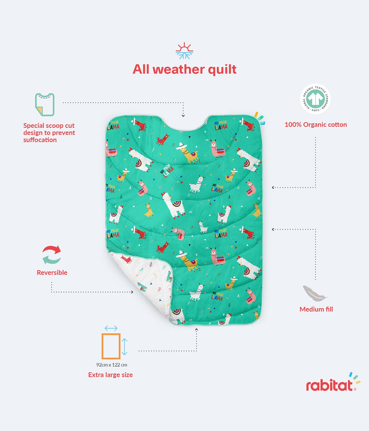 All Weather Quilt + Organic Cotton Flat Crib Sheet Combo